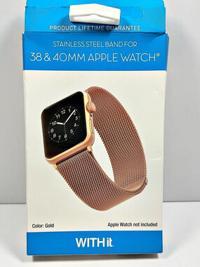 WITHit Stainless Steel Band for 38 & 40mm Apple Watch Gold Apple Watch Band NWT